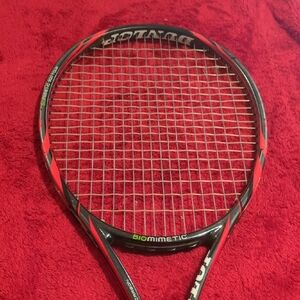 Biomimetic Tennis Racket with Red Highlights